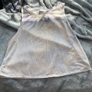 Blue and White Tye Dye Athletic Soft Tank Top